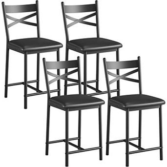 IDEALHOUSE Bar Stools with X-Back Design and Wide Seat