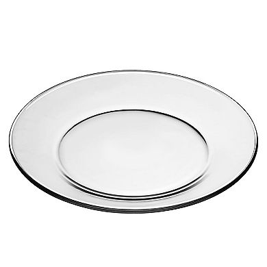 Clear Glass Dinner Plate Set 10.5" for Main Courses and Appetizers - Set of 8