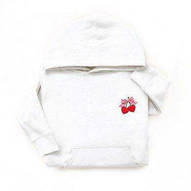 Cherry Hearts Pink Bow Patchwork Print - Youth Graphic Hoodie