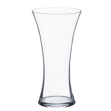 Small Clear Glass Flared Centerpiece Vase for Home or Events - Set of 4