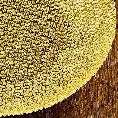 8-Inch Glass Soup Plates with Gold Detail and Pebble-Style Design