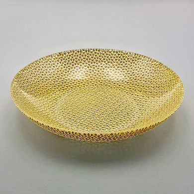 8-Inch Glass Soup Plates with Gold Detail and Pebble-Style Design