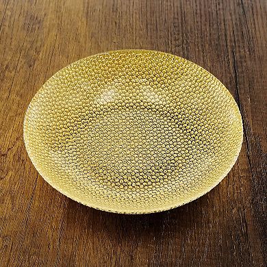8-Inch Glass Soup Plates with Gold Detail and Pebble-Style Design