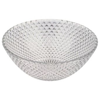 Diamond-Pattern 6.5" Clear Glass Bowl for Soups, Salads and Snacks