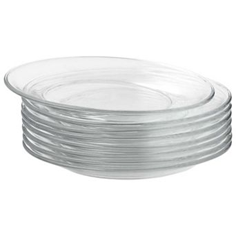 7.5" Clear Glass Plate Set for Appetizers and Desserts - Set of 8