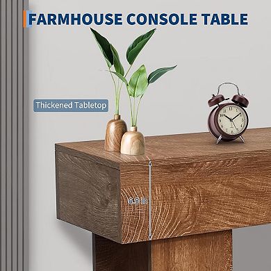 IDEALHOUSE 63 Inch Solid Wood Console Table for Entryway