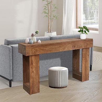 IDEALHOUSE 63 Inch Solid Wood Console Table for Entryway