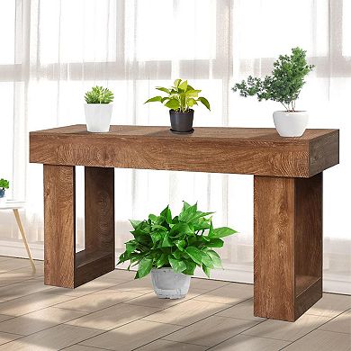 IDEALHOUSE 63 Inch Solid Wood Console Table for Entryway