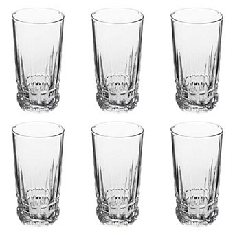Clear 10 oz Cristalline Beverage Tumblers with Fluted Design - Set of 6
