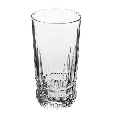 Clear 10 oz Cristalline Beverage Tumblers with Fluted Design - Set of 6