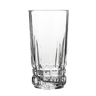 Clear 10 oz Cristalline Beverage Tumblers with Fluted Design - Set of 6