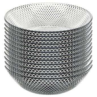 8" Clear Glass Soup Bowl with Diamond Pattern - Set of 12