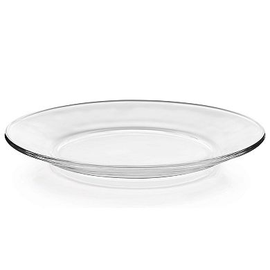 Minimalist Clear Glass Dinnerware Set for Daily Meals and Hosting - Set of 12