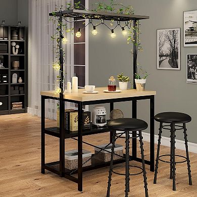IDEALHOUSE Kitchen Island Table with Storage and Hooks