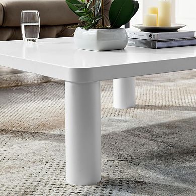 IDEALHOUSE Square Coffee Table with Cylindrical Legs