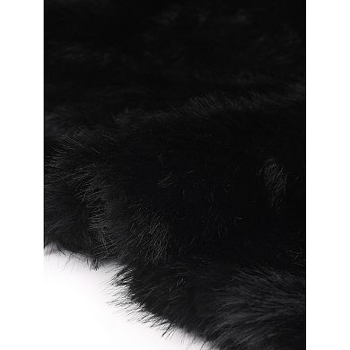 Women's Plus Size Faux Fur Jacket Long Sleeves Open Front Winter Warm Shaggy Parka Coat