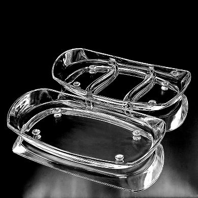Clear Glass Oven-Safe Serving Tray Set for Hot or Cold Foods - Set of 2