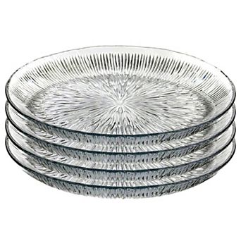 7.5-Inch Crystalline Glass Plate for Salads and Appetizers - Set of 4