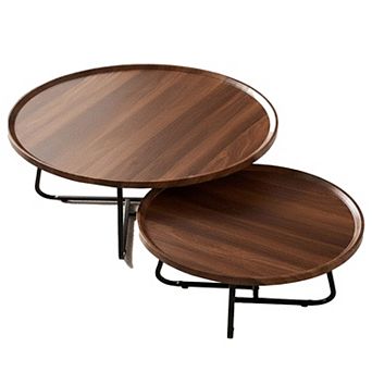 IDEALHOUSE Nesting Round Coffee Table Set of 2