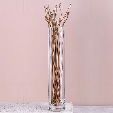 Clear Glass Cylinder Floor Vase 20" for Home or Event Décor - Set of 6