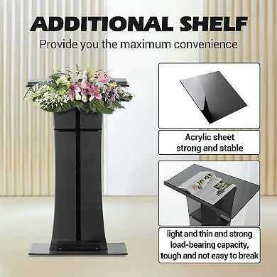 IDEALHOUSE Acrylic Presentation Podium with Storage