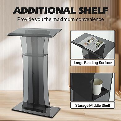 IDEALHOUSE Acrylic Presentation Podium with Storage