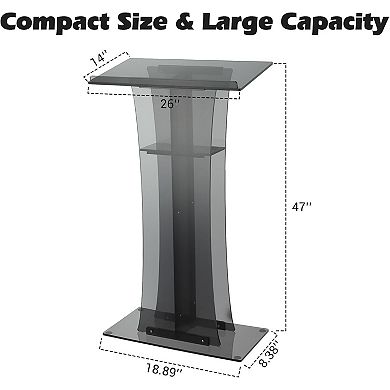 IDEALHOUSE Acrylic Presentation Podium with Storage