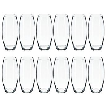 Clear Oval Glass Vase 10" for Centerpieces and Home Display - Set of 12
