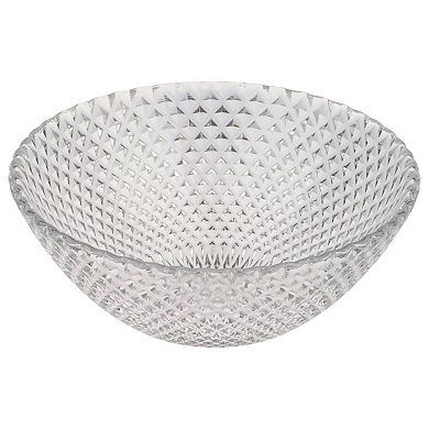 Modern Clear Glass Serving Bowl with Textured Design, 6.5" Size - Set of 12