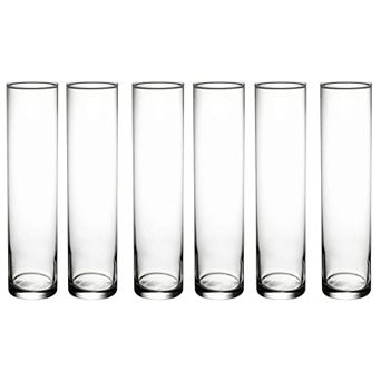 Clear Glass Vase 16" for Mantels, Coffee Tables, or Centerpieces - Set of 6