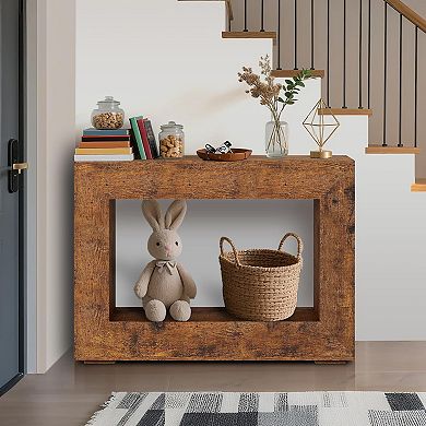 IDEALHOUSE Farmhouse Console Table with Open Shelves