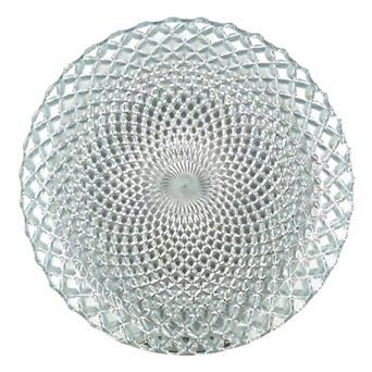 Silver Glass Salad Plate 7.25" with Textured Diamond Pattern