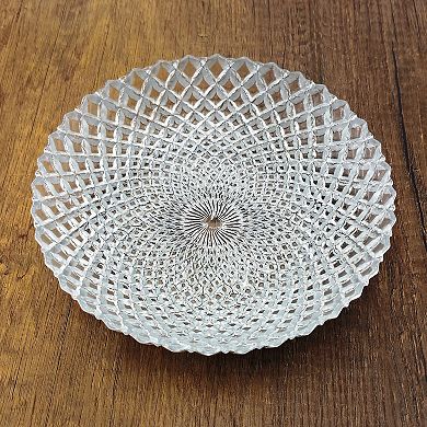 Stackable Glass Soup Plates Set Silver - Set of 4