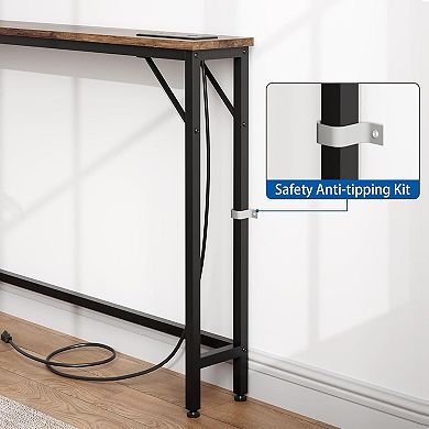 IDEALHOUSE Slim Console Table with Built-in Power Outlets