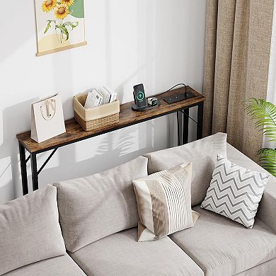IDEALHOUSE Slim Console Table with Built-in Power Outlets