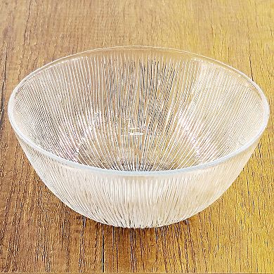 6.5" Crystalline Glass Bowl with Starburst Texture for Everyday Use - Set of 4