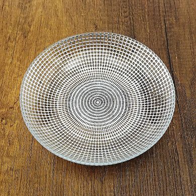 Handmade Silver Glass Soup Plates with Swirl Design - Set of 6