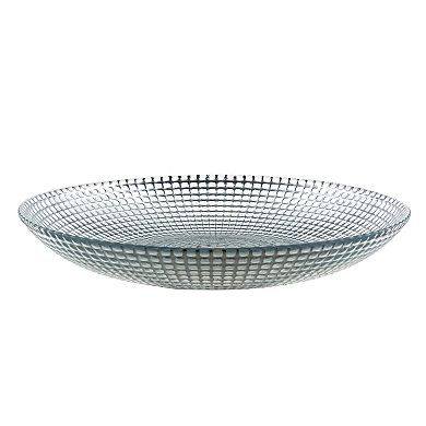 Handmade Silver Glass Soup Plates with Swirl Design - Set of 6