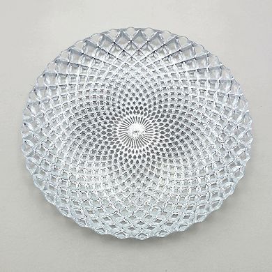 Glass Salad Plate 7.25" in Silver for Appetizers or Sweets - Set of 4