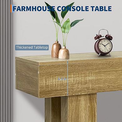 IDEALHOUSE 63 Inch Solid Wood Farmhouse Console Table