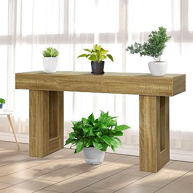 IDEALHOUSE 63 Inch Solid Wood Farmhouse Console Table