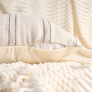 Stripe Pillow Covers Pack of 2 Soft Cozy Decorative Cushion Cases, Casual Farmhouse Pillow Cases