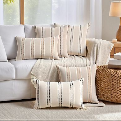 Stripe Pillow Covers Pack of 2 Soft Cozy Decorative Cushion Cases, Casual Farmhouse Pillow Cases
