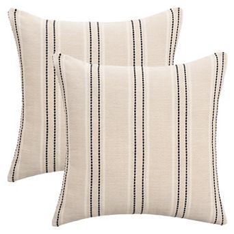 Stripe Pillow Covers Pack of 2 Soft Cozy Decorative Cushion Cases, Casual Farmhouse Pillow Cases