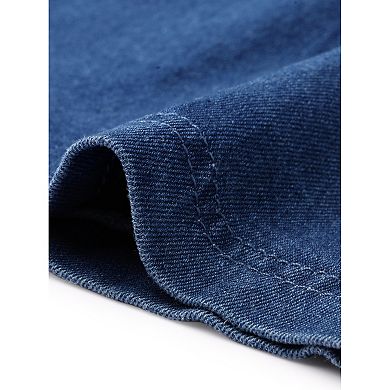 Women's Plus Size Denim Overalls Adjustable Strap Bib Suspender Skirts Jeans Dresses with Pockets