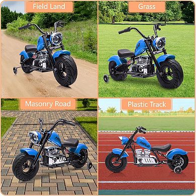 36V 350W Kids Electric Dirt Bike, 16.5MPH,176Lbs Max, Spring Suspension, Training Wheels.