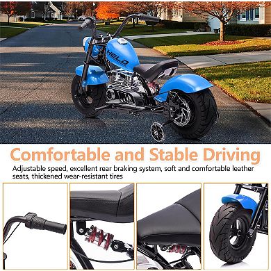 36V 350W Kids Electric Dirt Bike, 16.5MPH,176Lbs Max, Spring Suspension, Training Wheels.
