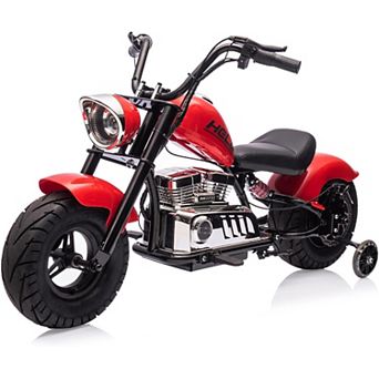 36V 350W Kids Electric Dirt Bike, 16.5MPH,176Lbs Max, Spring Suspension, Training Wheels.