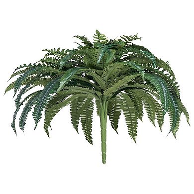 Faux Boston Fern Plant for Hanging Baskets or Large Planters with Wide Spread Design - Green