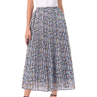 Floral Skirt for Women A Line High Waisted Casual Boho Summer Midi Skirts